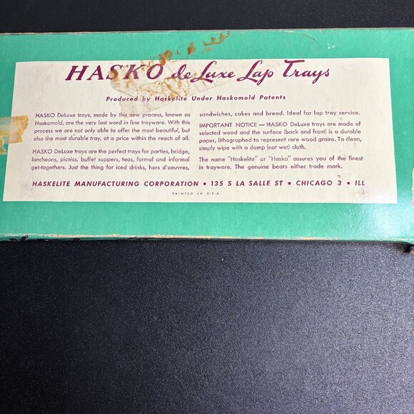 Vintage Set of 4 Buffet Trays Polo Fox Hunt Style Hasko de Lux Lap Trays w Box - Picture 6 of 8